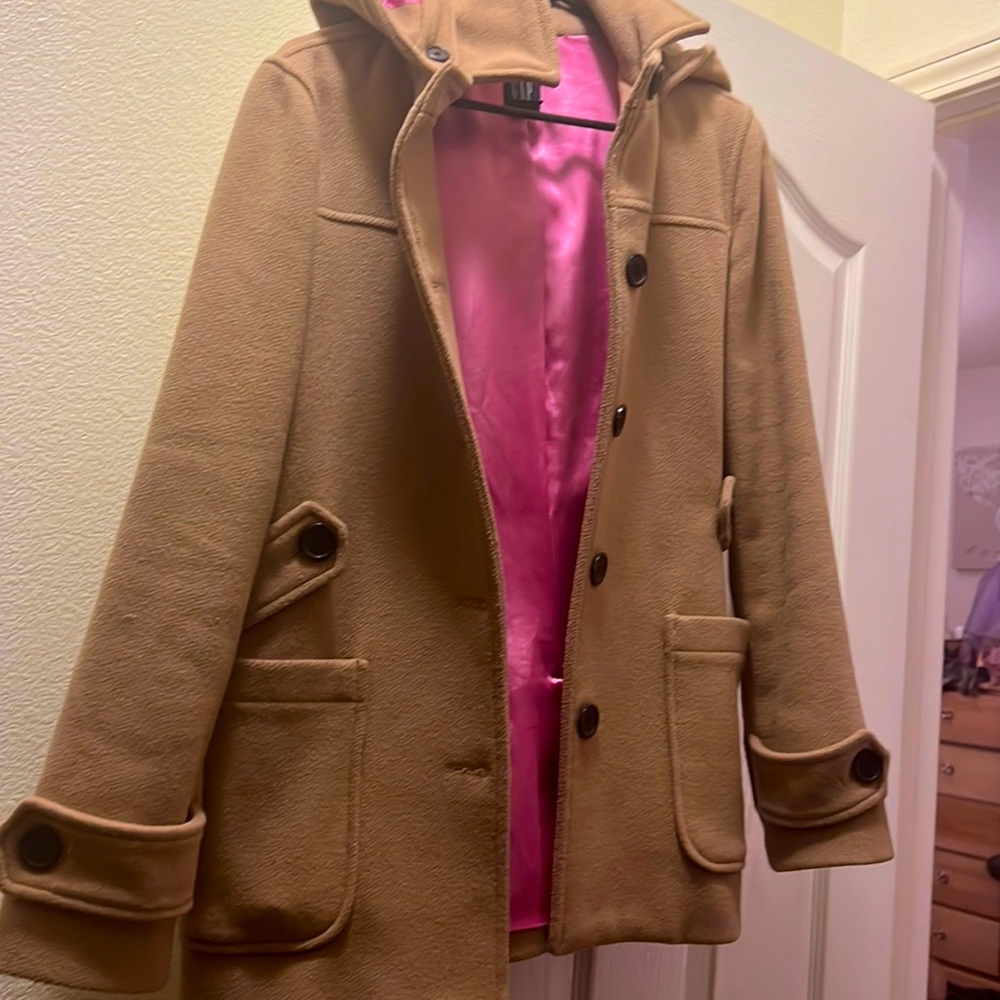 Gap Tan and Light Pink Coat, Womens Small